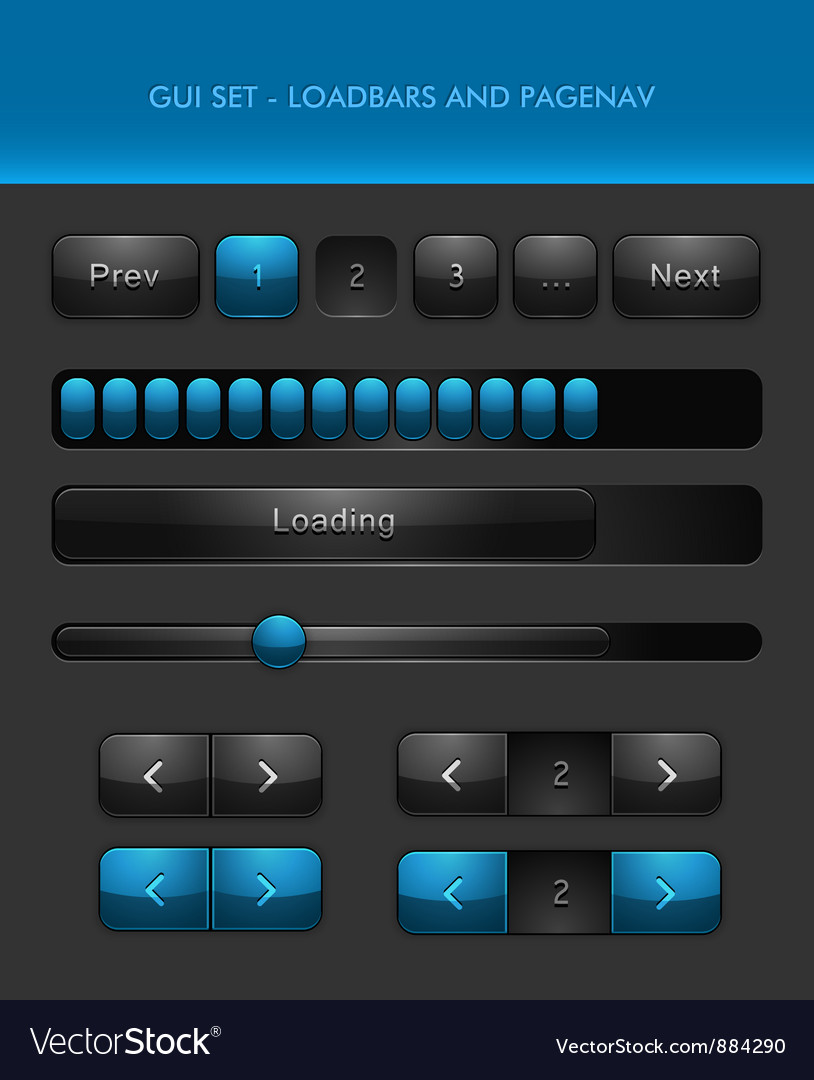 User interface elements - loader bars Royalty Free Vector