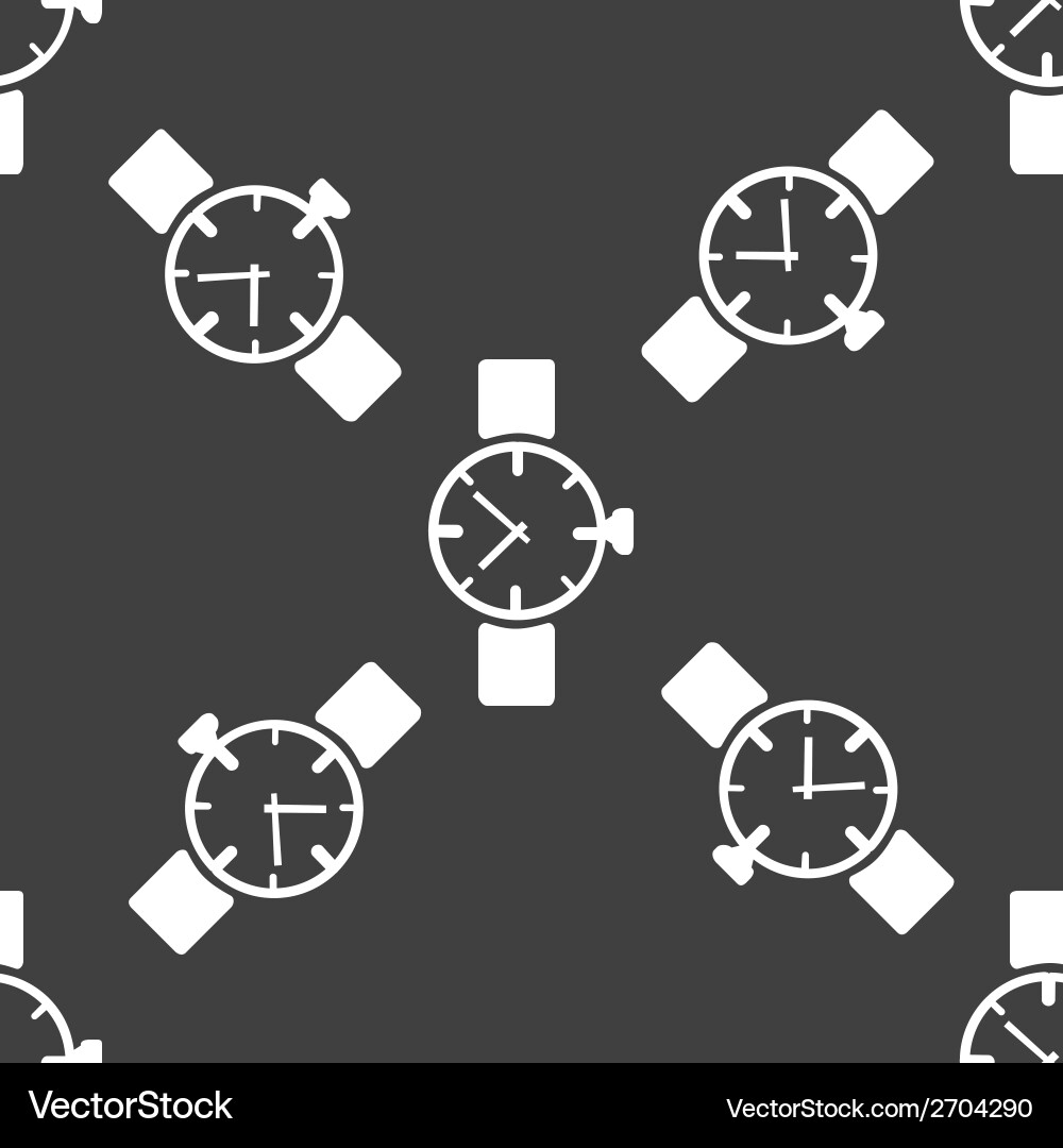 Watchclock web icon flat design seamless gray Vector Image
