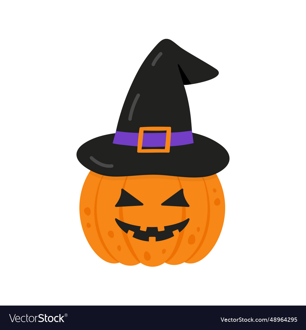 Cute spooky halloween pumpkin Royalty Free Vector Image