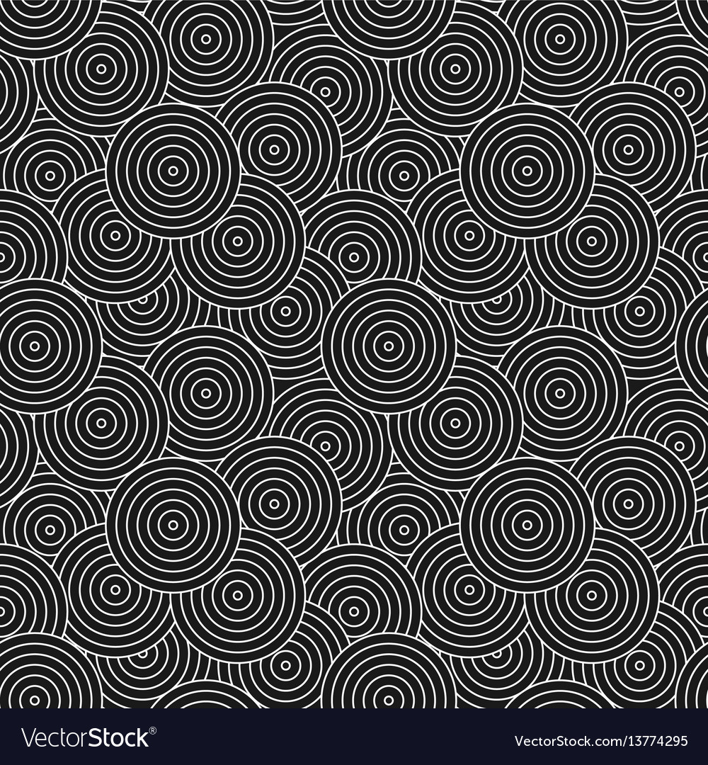 Dark circles geometric pattern - seamless Vector Image