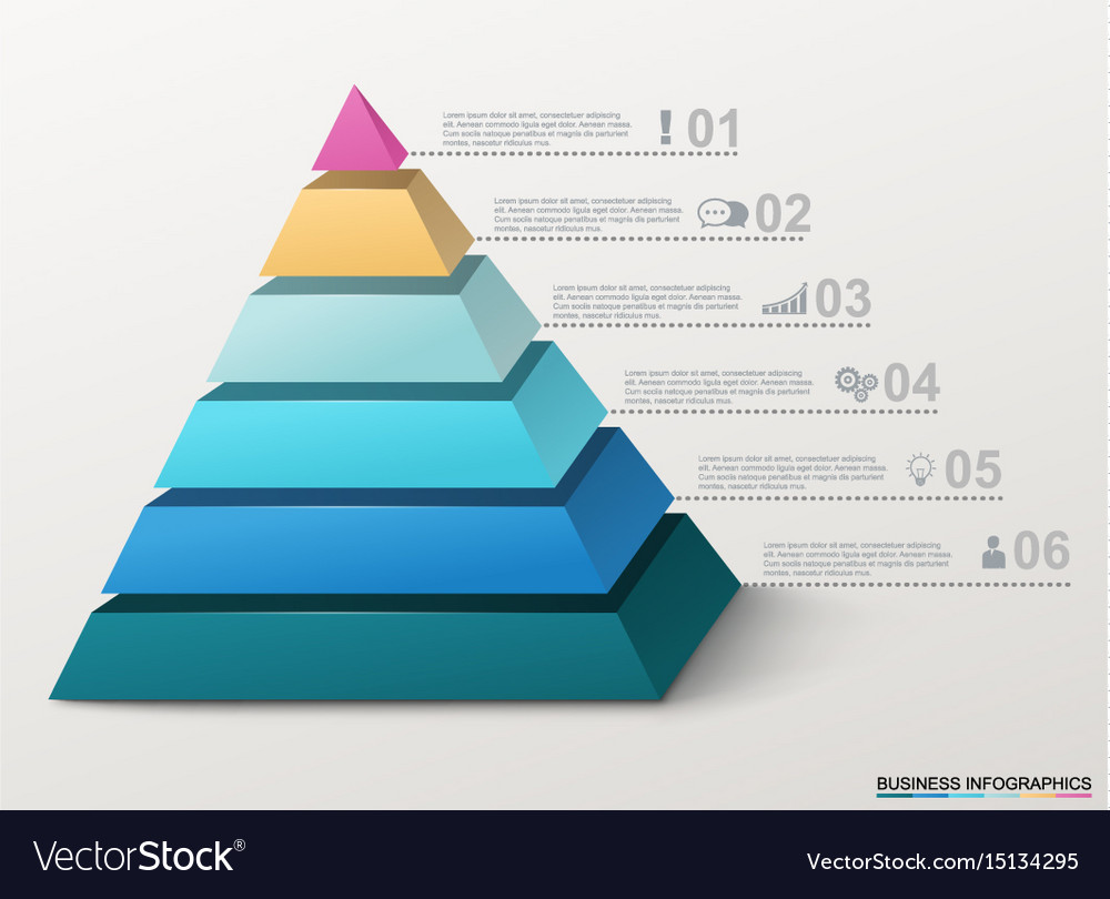 Infographic pyramid with numbers and business Vector Image