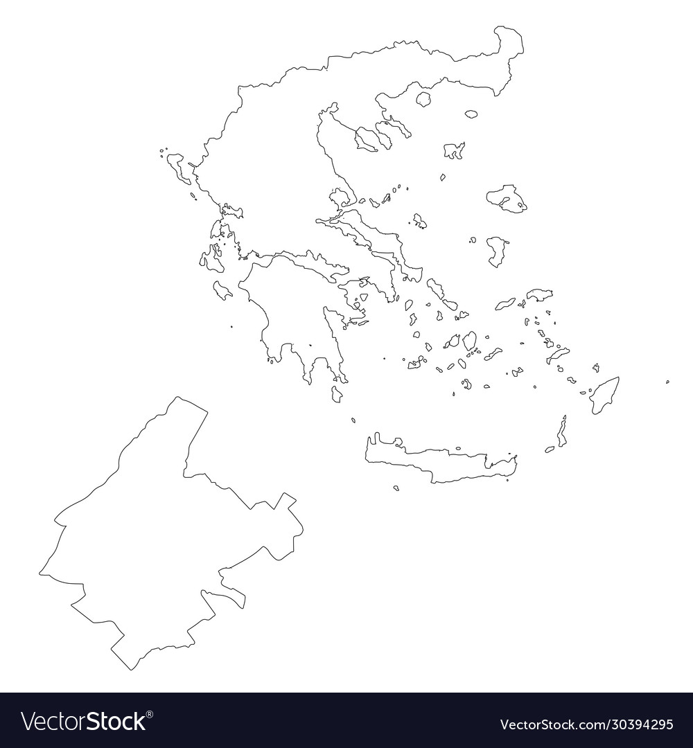 Map greece and athens country and capital Vector Image