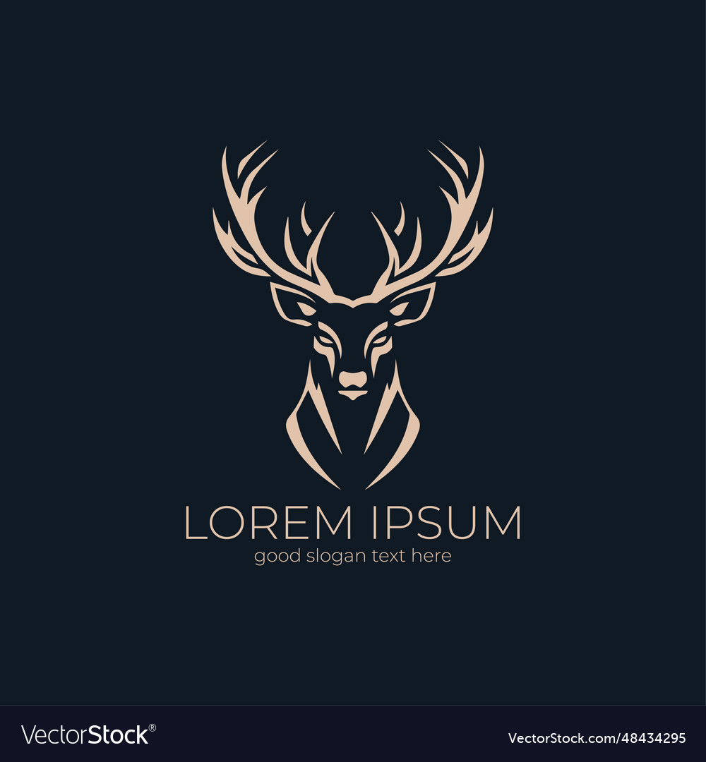 Mountain deer head logo design with luxury style Vector Image