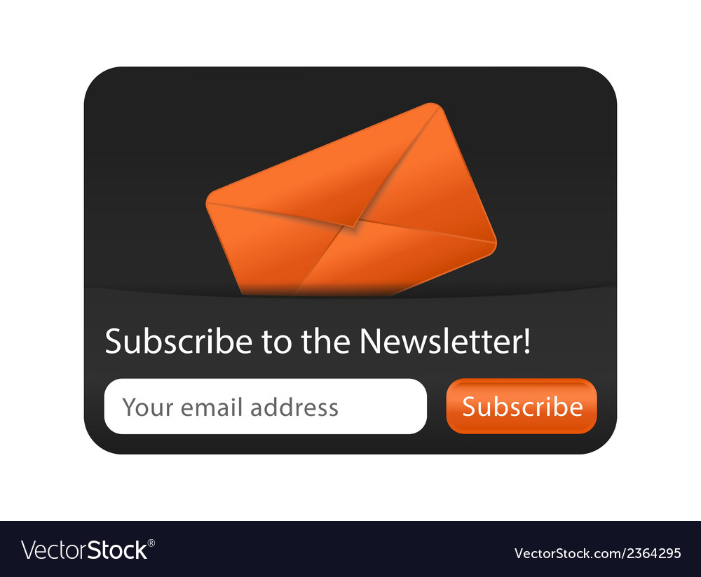 Newsletter form with orange envelope