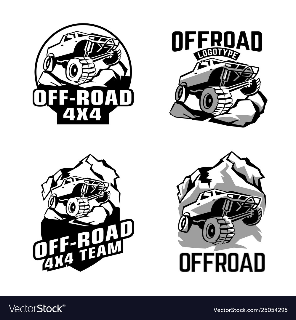 Off-road club logos set Royalty Free Vector Image