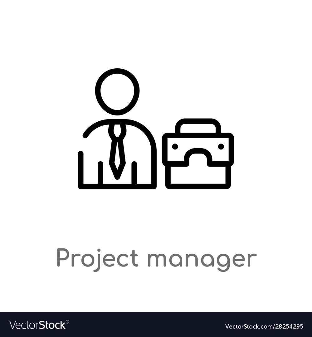 Outline project manager icon isolated black Vector Image