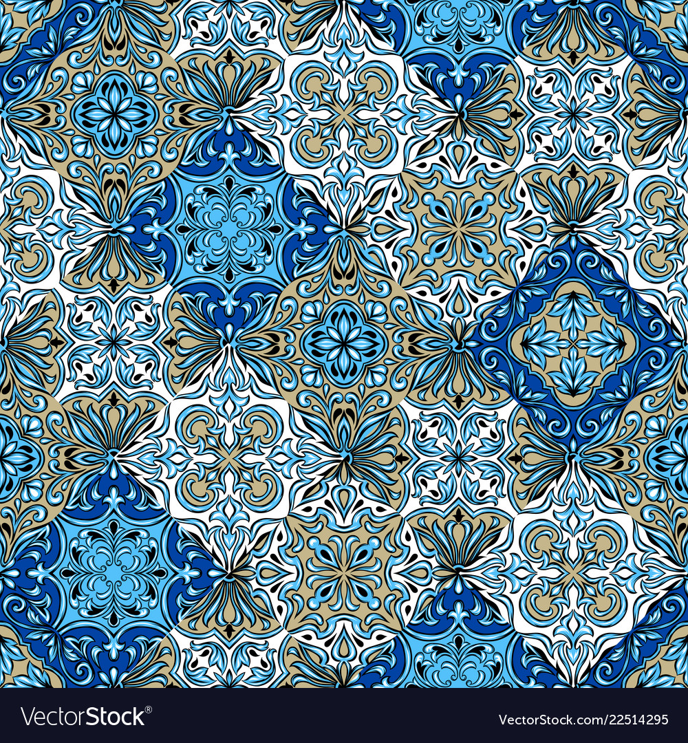 Portuguese azulejo ceramic tile pattern