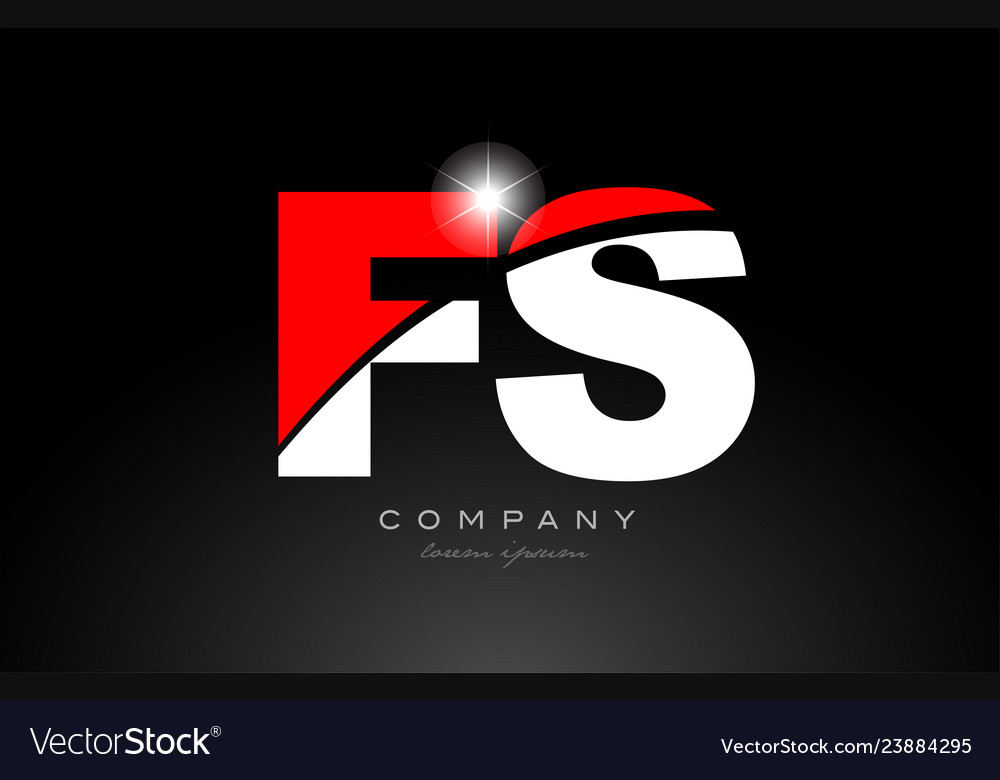 Red white color letter combination fs f s