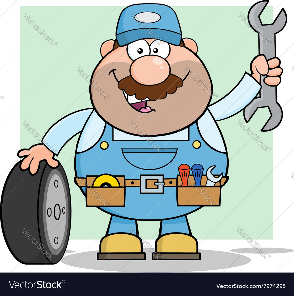 Smiling mechanic cartoon Royalty Free Vector Image