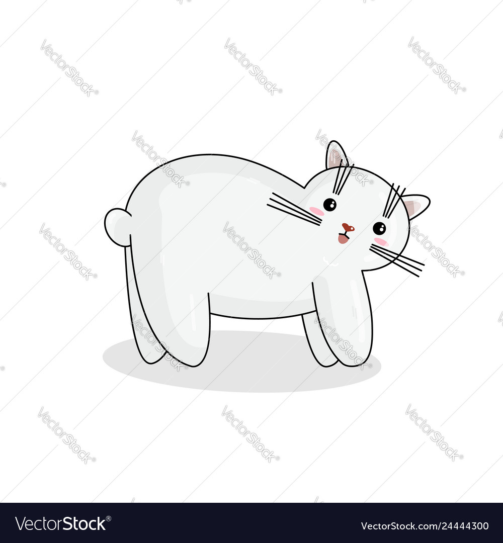 Character of cymric cat in kawaii style