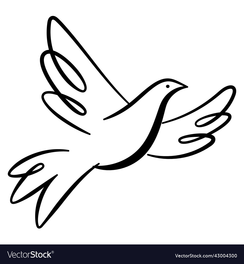 Creative linear dove Royalty Free Vector Image