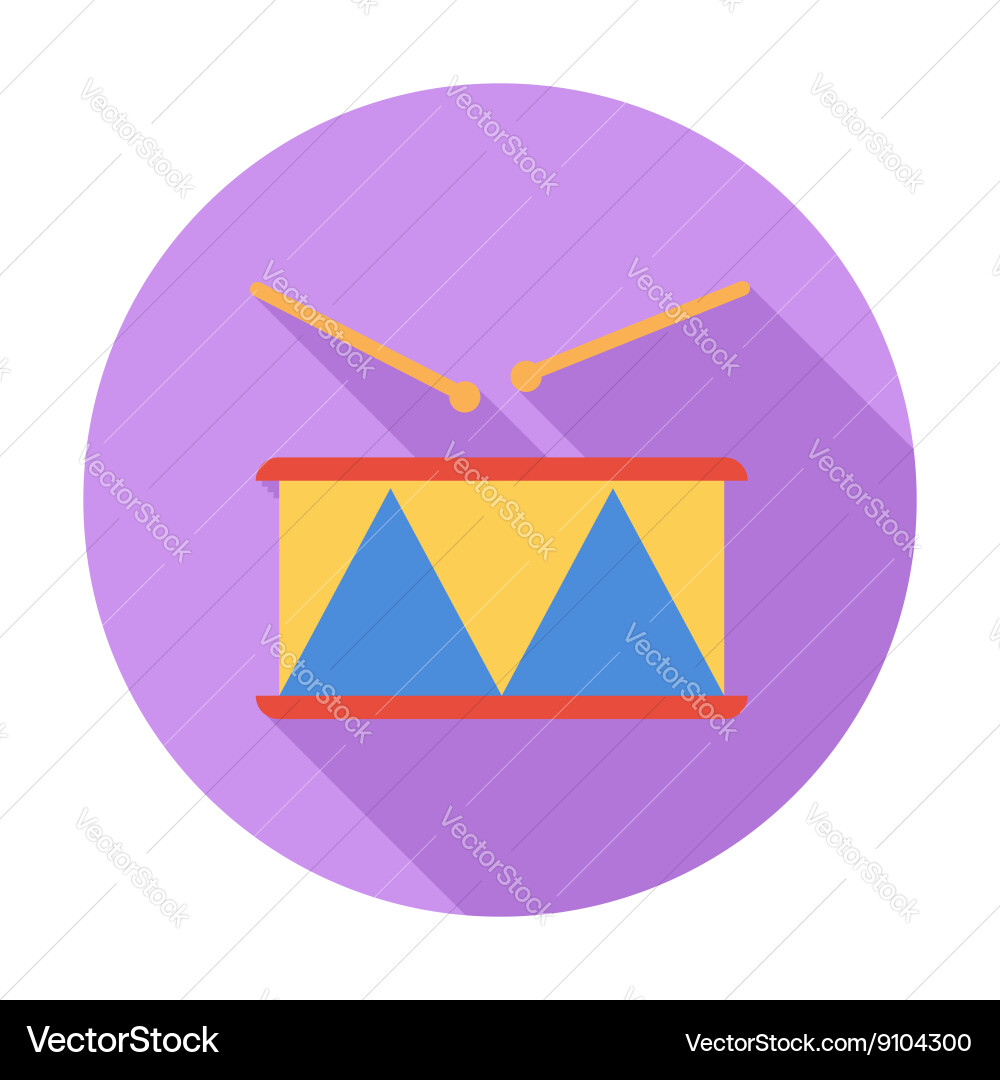 Drum flat icon Royalty Free Vector Image - VectorStock