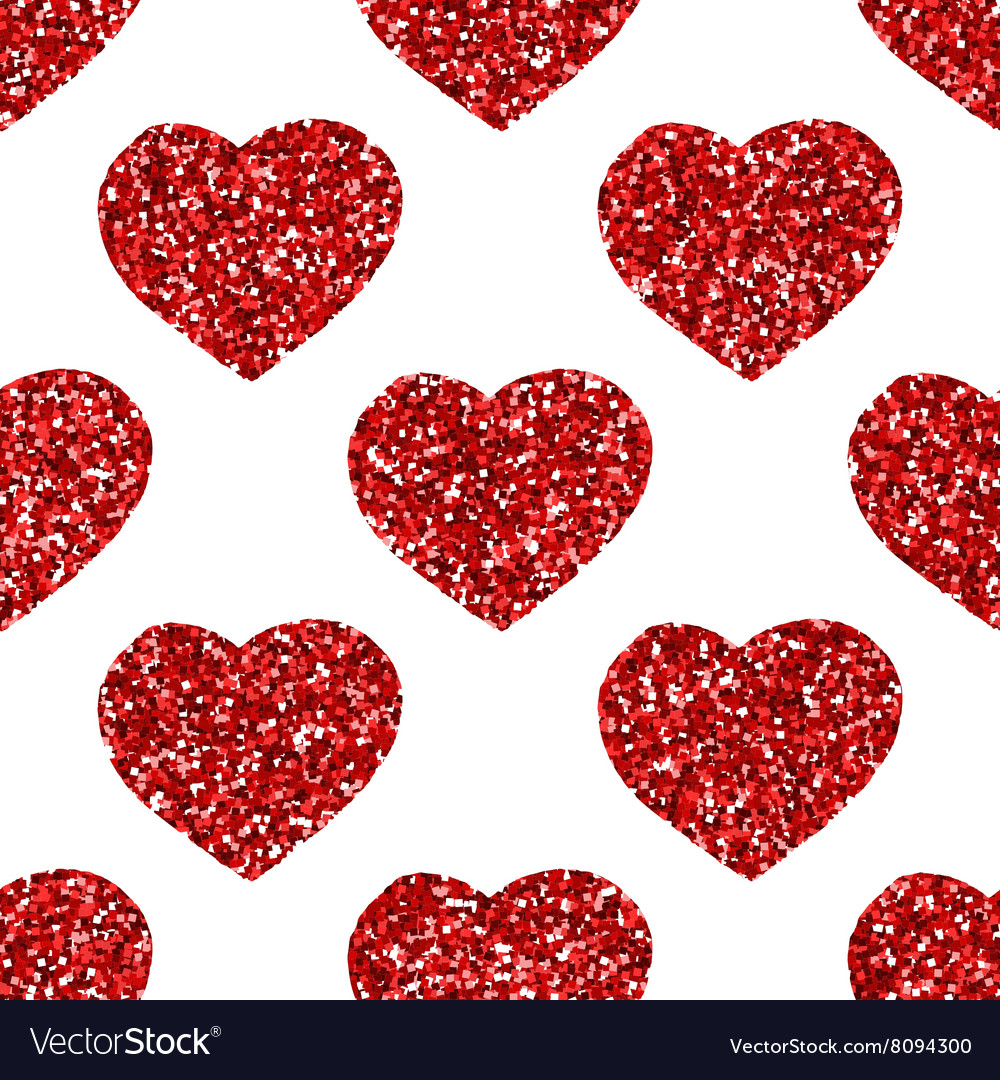 Glitter heart seamless pattern