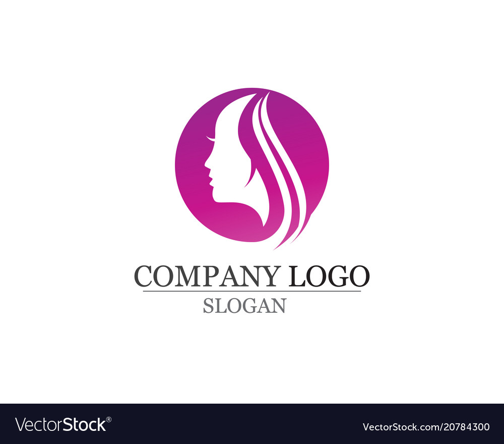 Hair woman and face logo symbols Royalty Free Vector Image