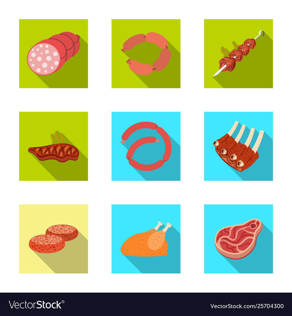 Meat and ham icon set