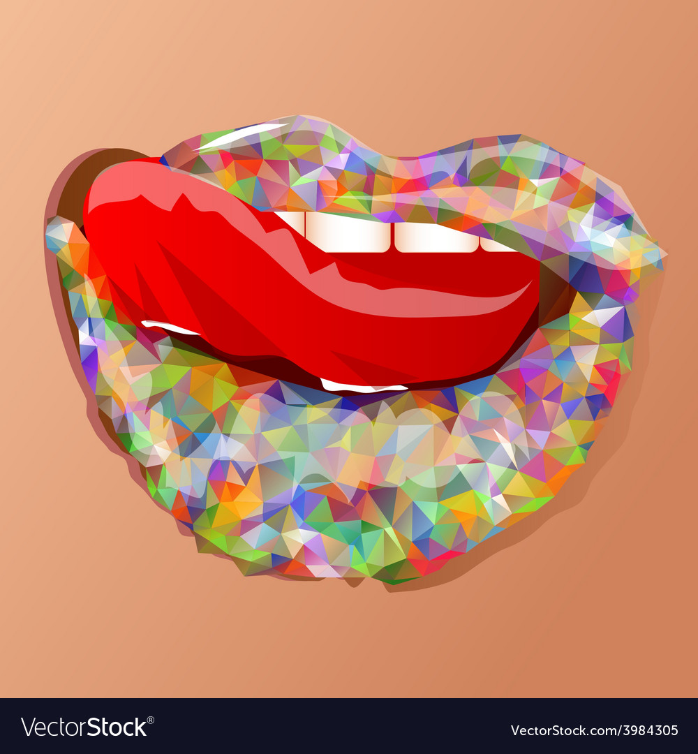 Abstract multicolor lips