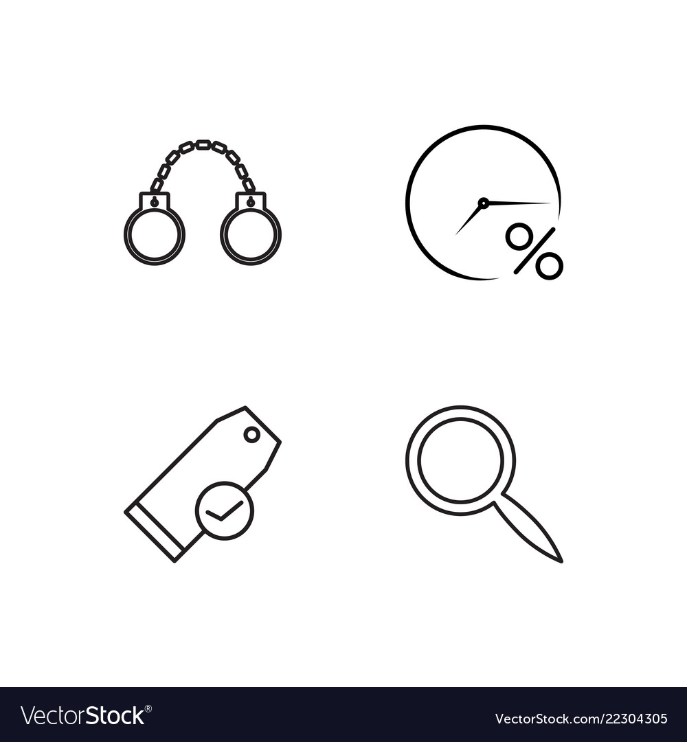 Business simple outlined icons set