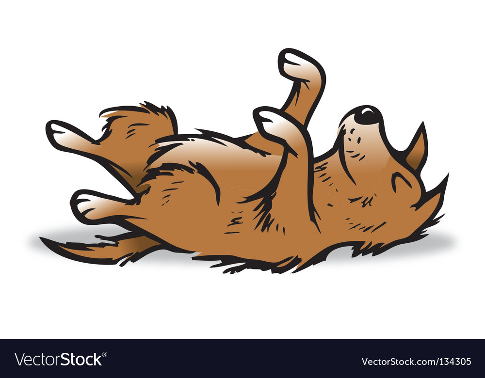 Dog playing dead Royalty Free Vector Image - VectorStock