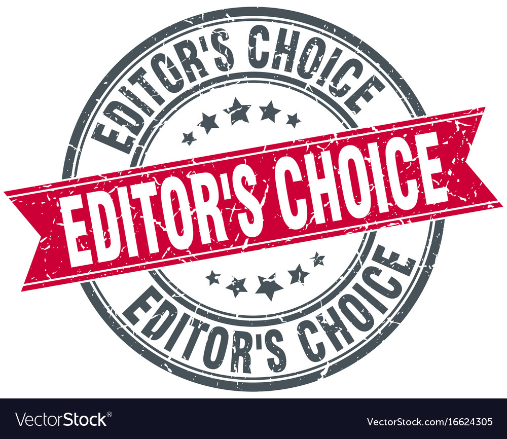 Editors choice round grunge ribbon stamp Vector Image