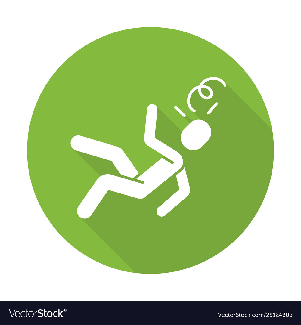 Fainting flat design long shadow glyph icon Vector Image