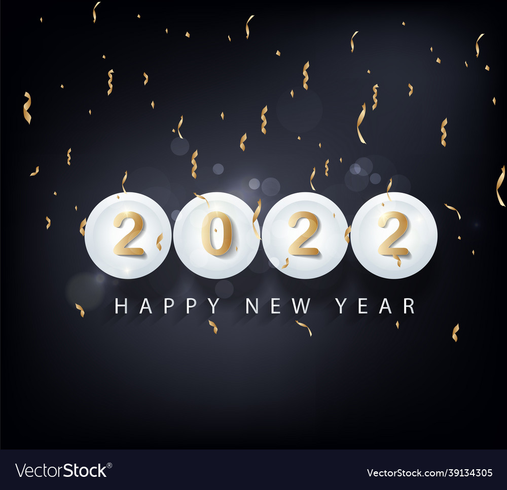 Happy new year 2022 background golden shiny Vector Image