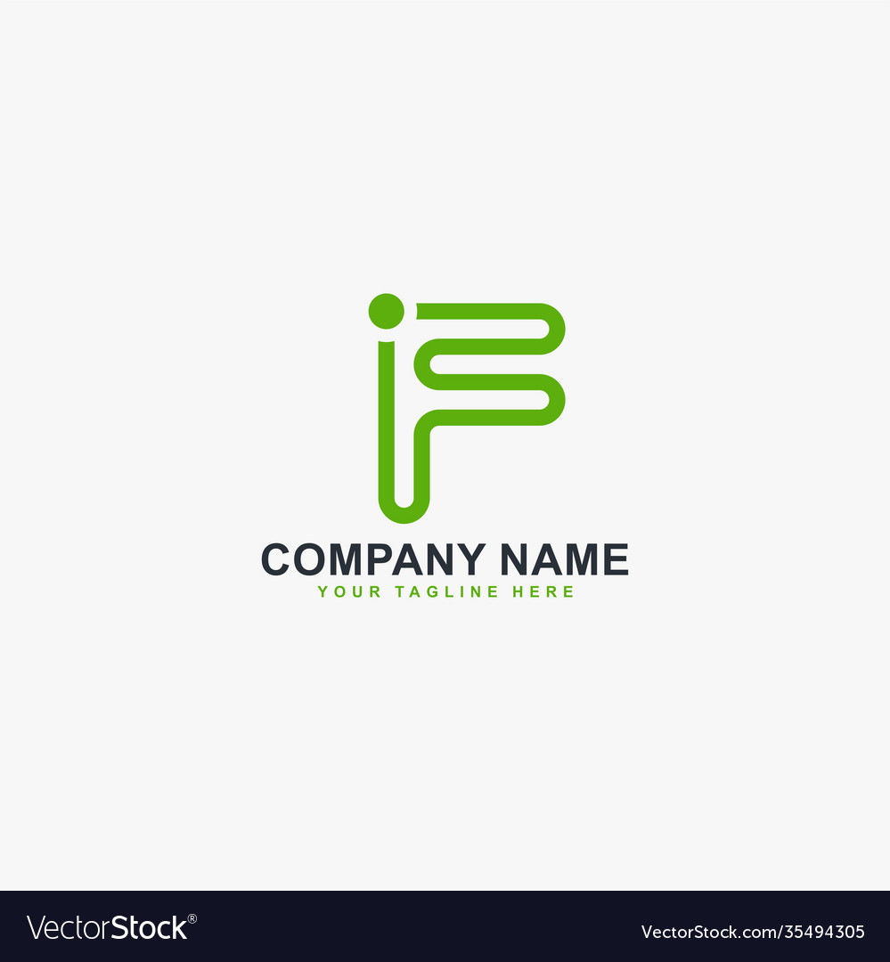 Letter f line logo design monogram type