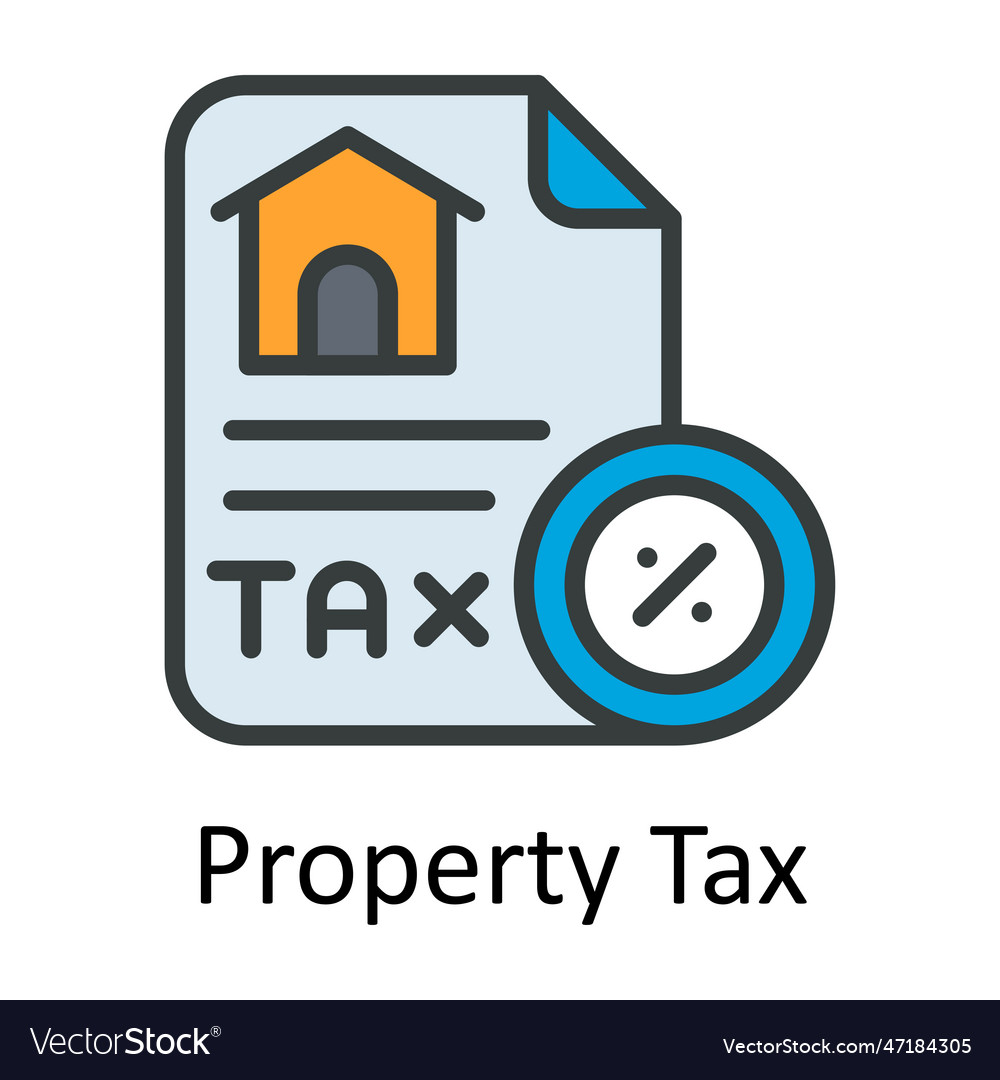 Property tax fill outline icon design ill vector image