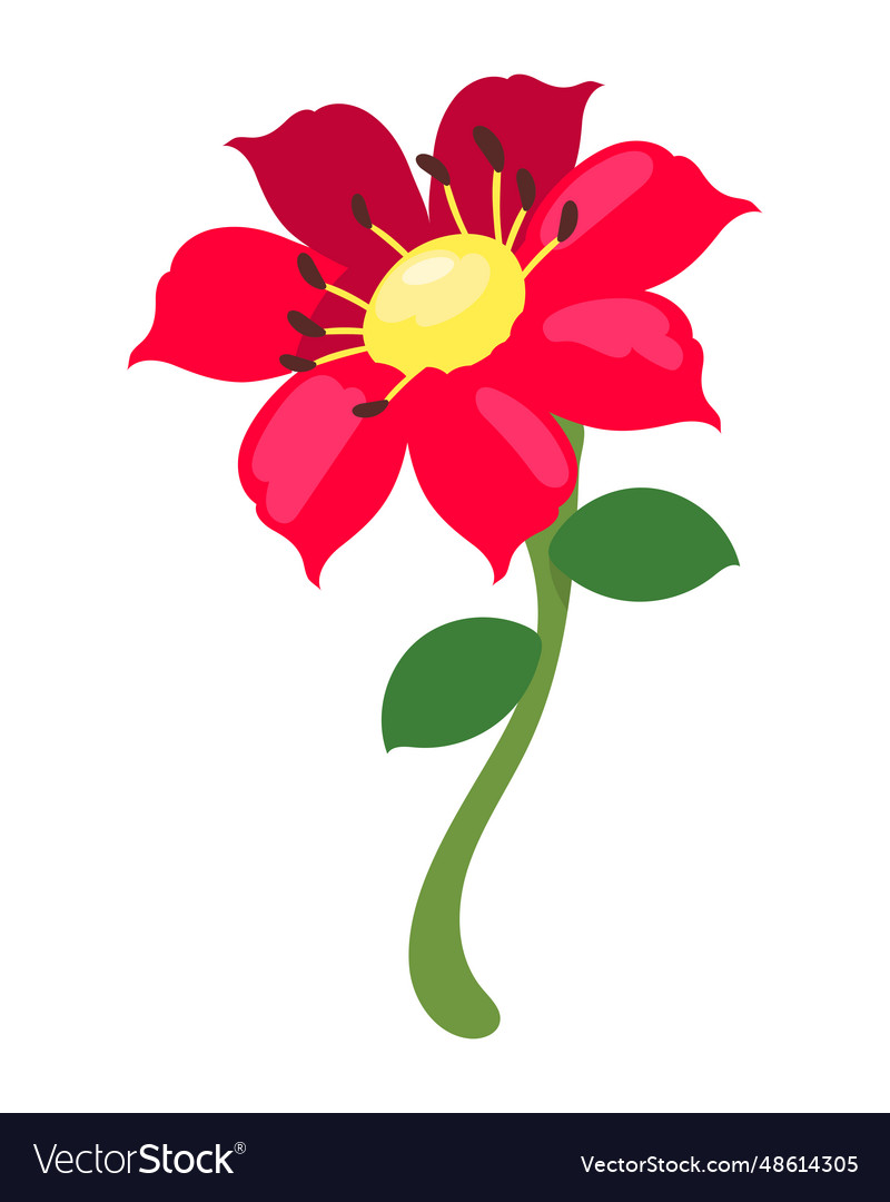 Red flower icon isolated Royalty Free Vector Image