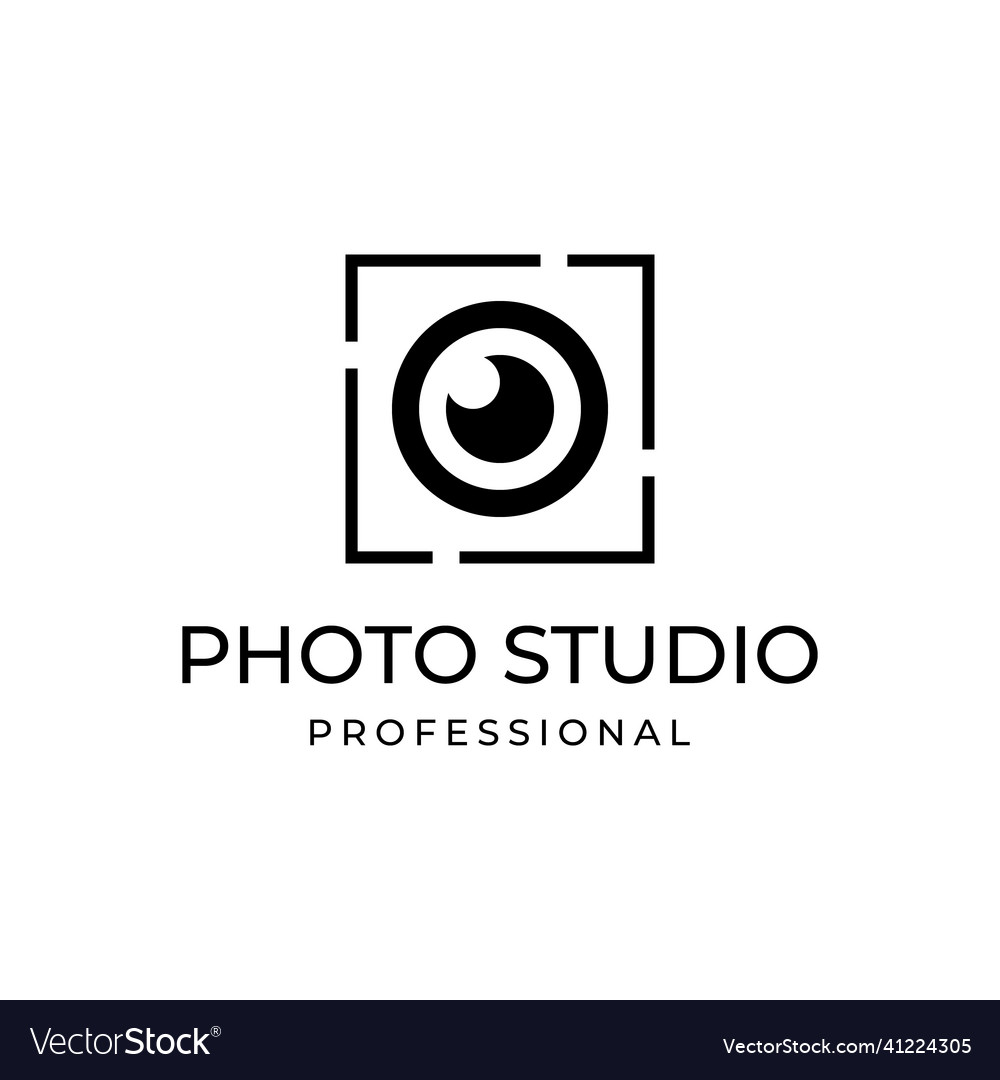 Simple Photo Studio Or Camera Studio Logo Design Vector Image