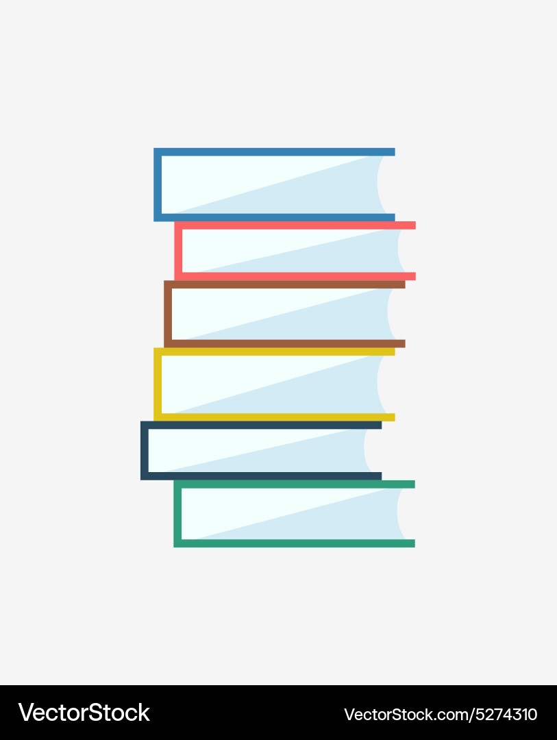 Books stack icon isolated school objects Vector Image