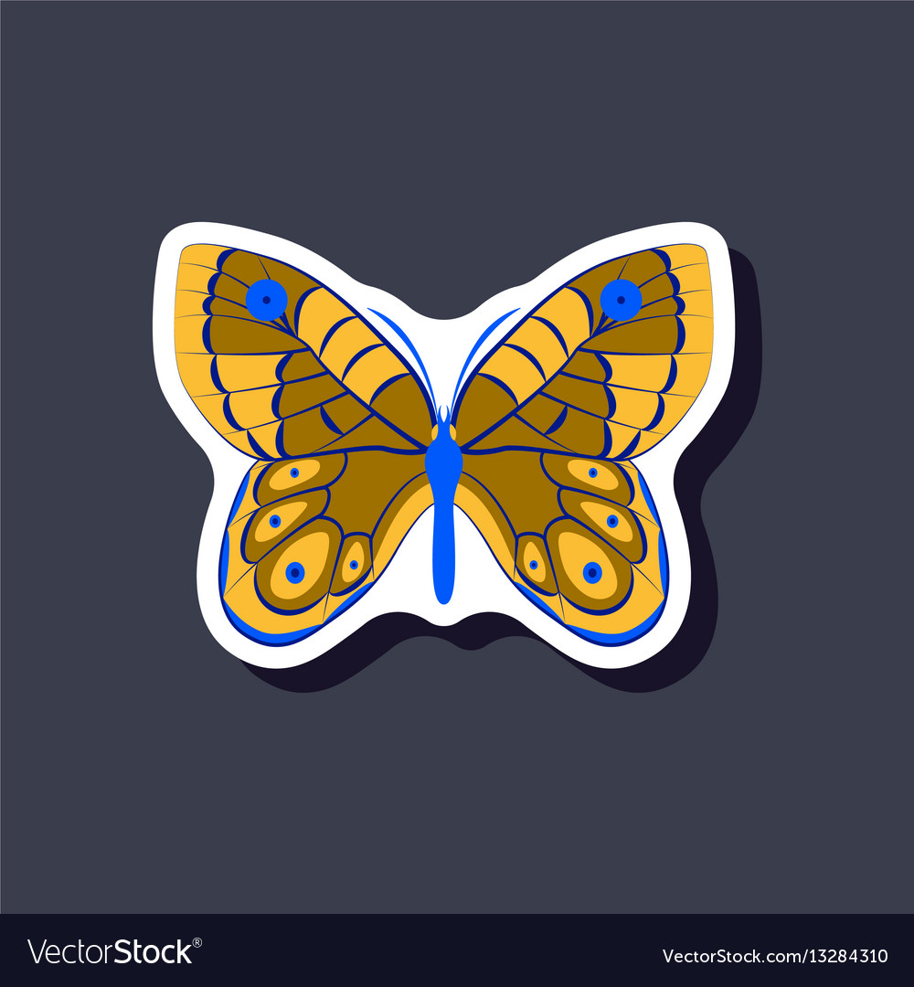 Butterfly paper sticker on stylish background