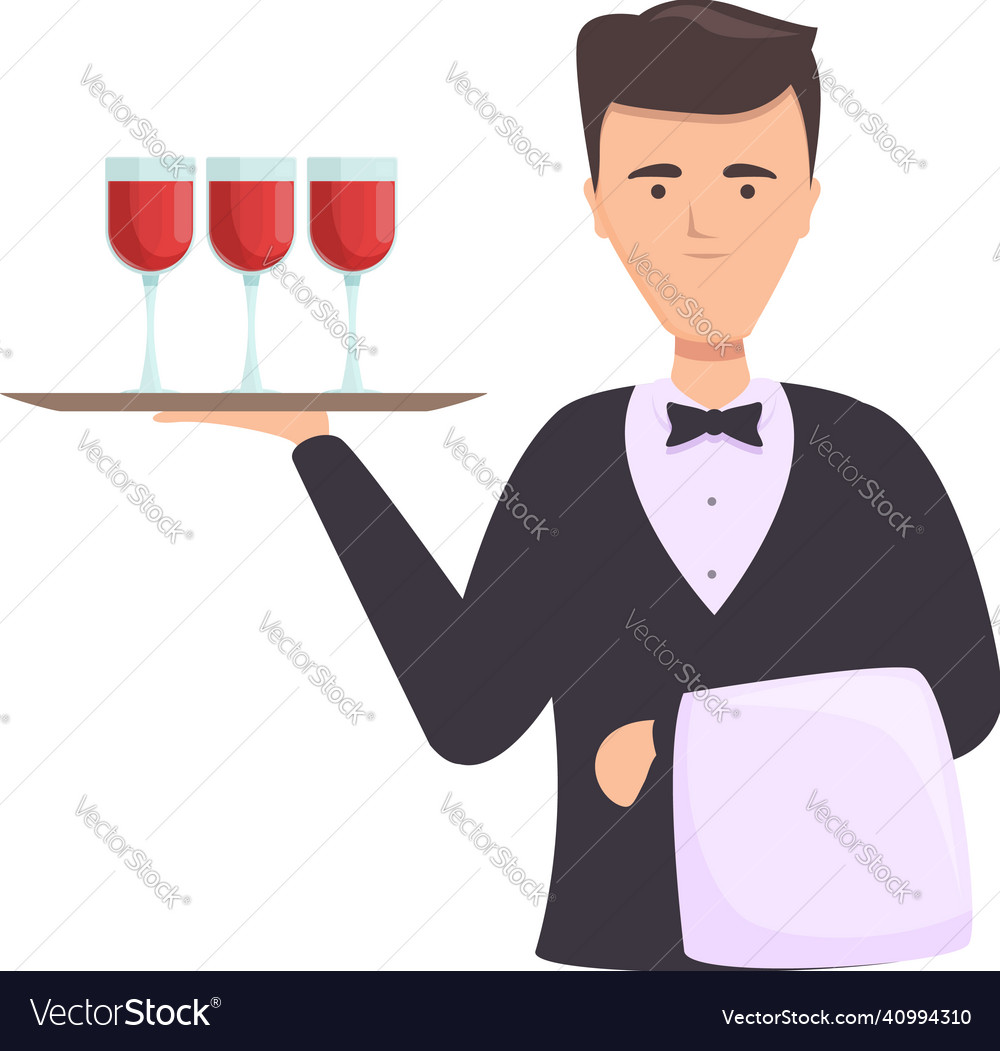 Elegant sommelier icon cartoon wine glass Vector Image