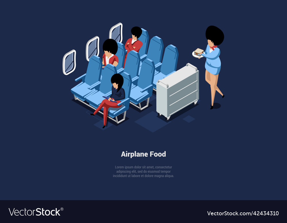 Meal in aircraft and airline prestige concept