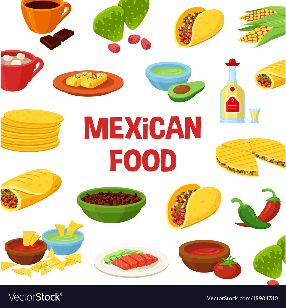 Mexican food poster Royalty Free Vector Image - VectorStock