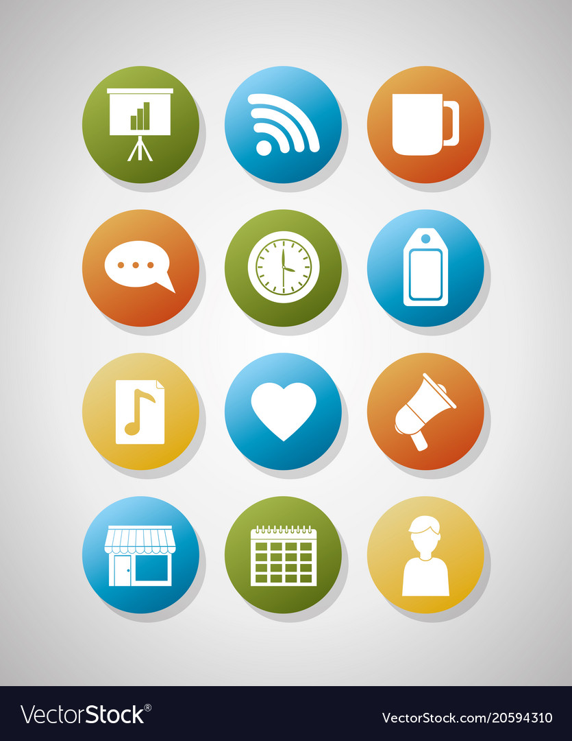 Set of digital marketing icons