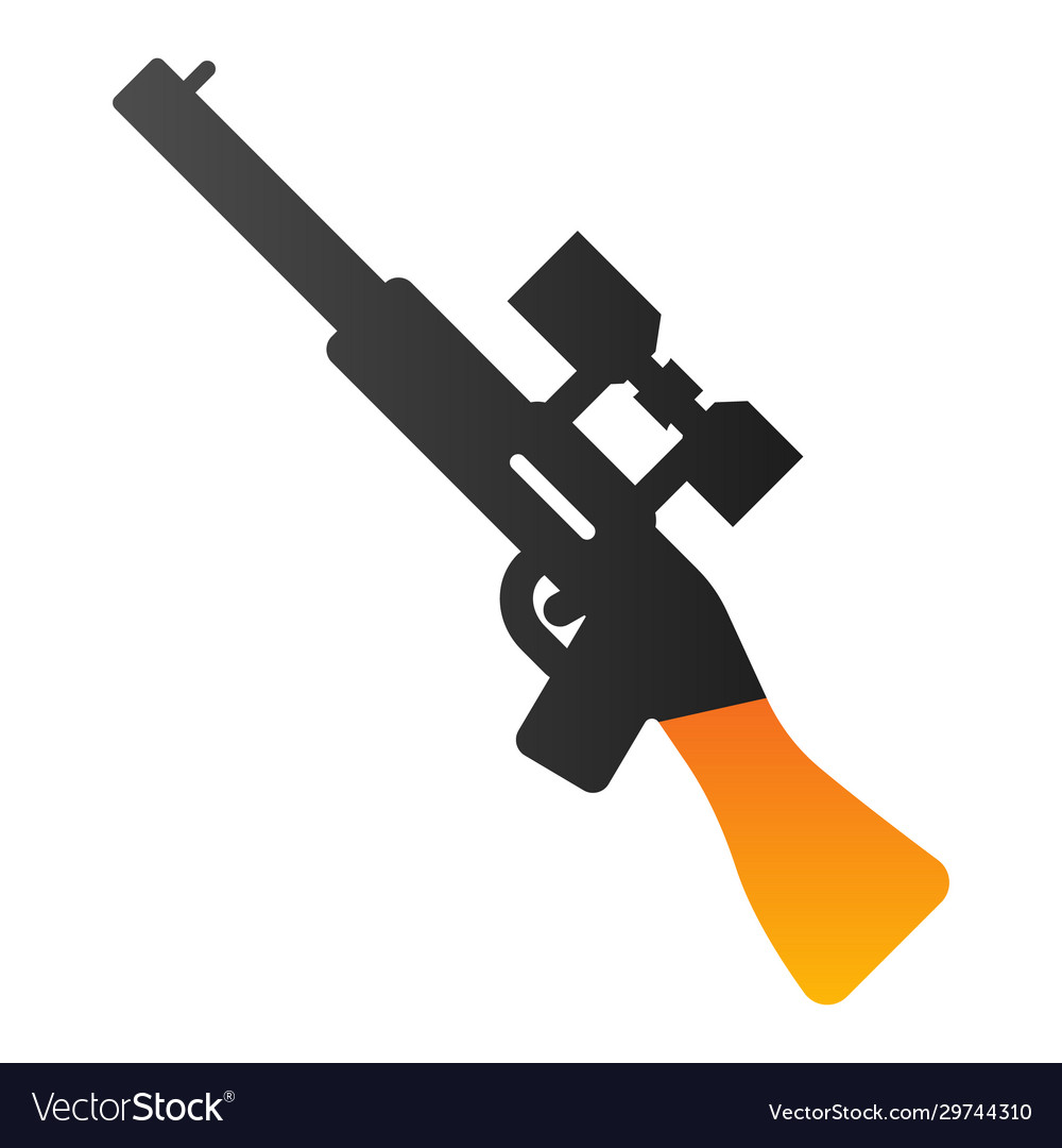 Sniper rifle flat icon gun