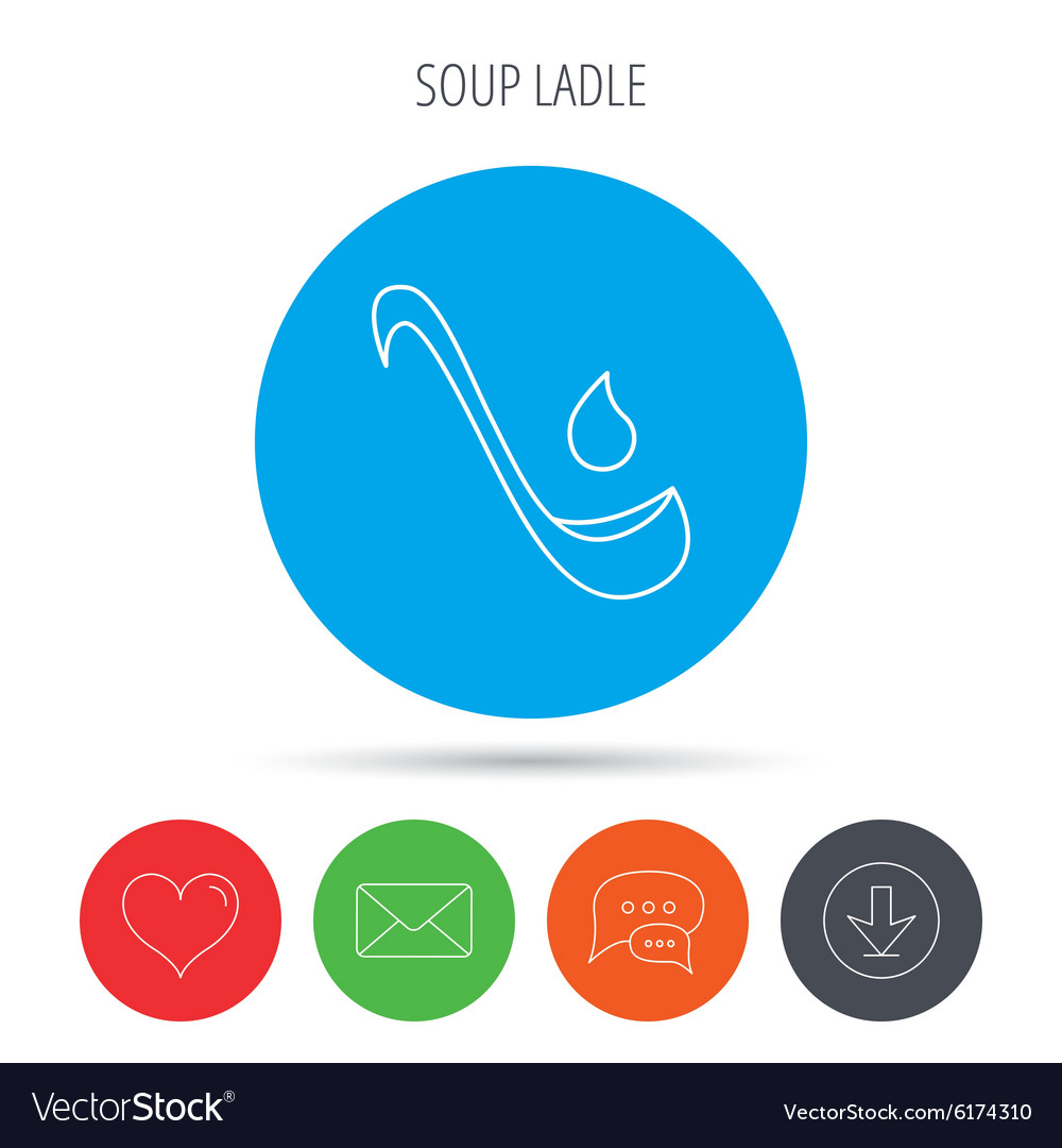 Soup ladle icon kitchen spoon sign