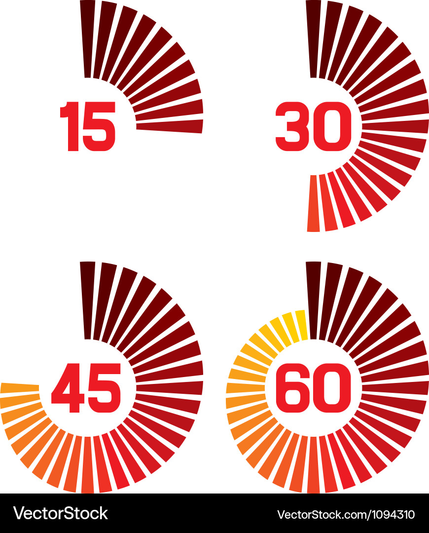 Timers icons - clock set Royalty Free Vector Image