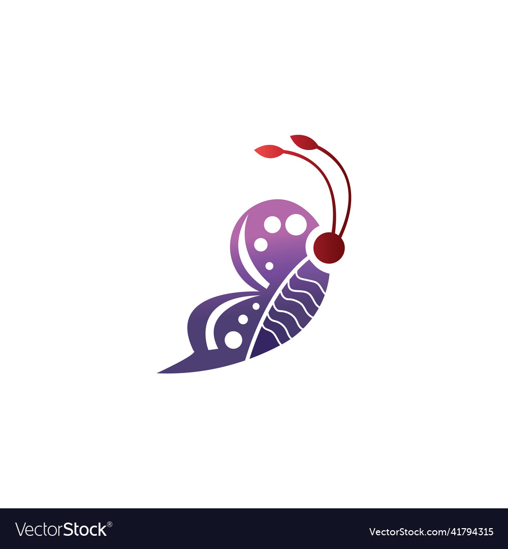 Schmetterling Ornament Logo Farbe Design