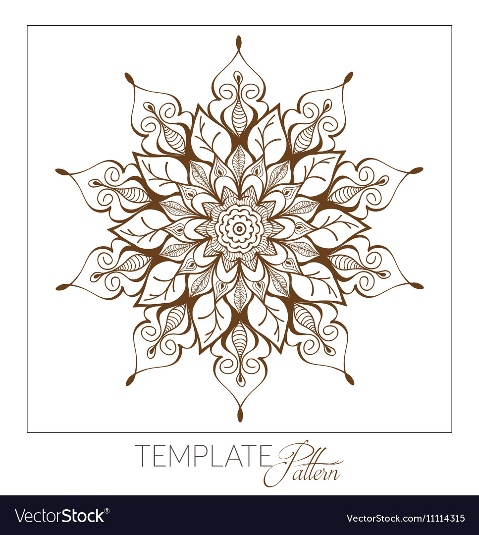 decorative round ornament vintage pattern vector image