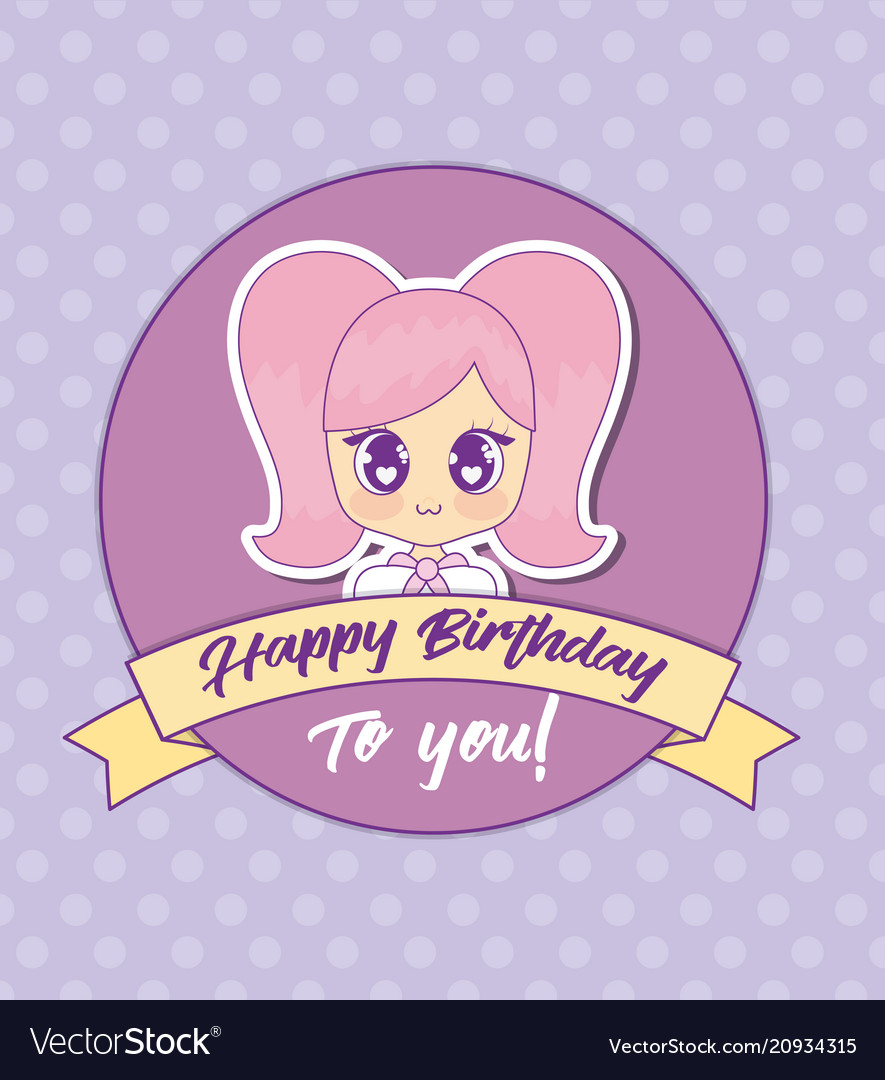 Kawaii happy birthday design