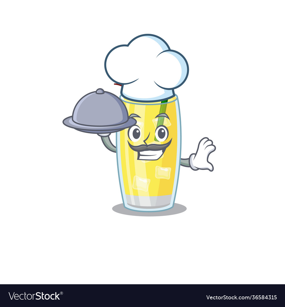 Mascot design pina colada cocktail chef Royalty Free Vector