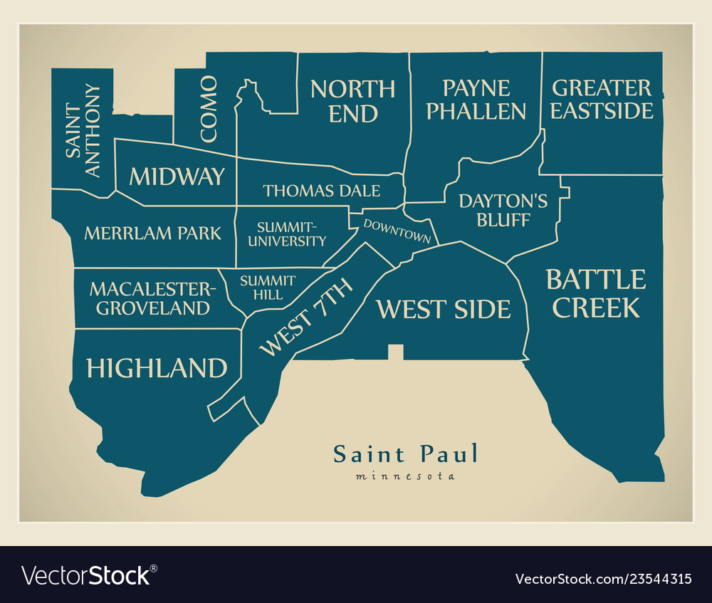 Administrative and Road Map of Saint Paul, Minnesota, United