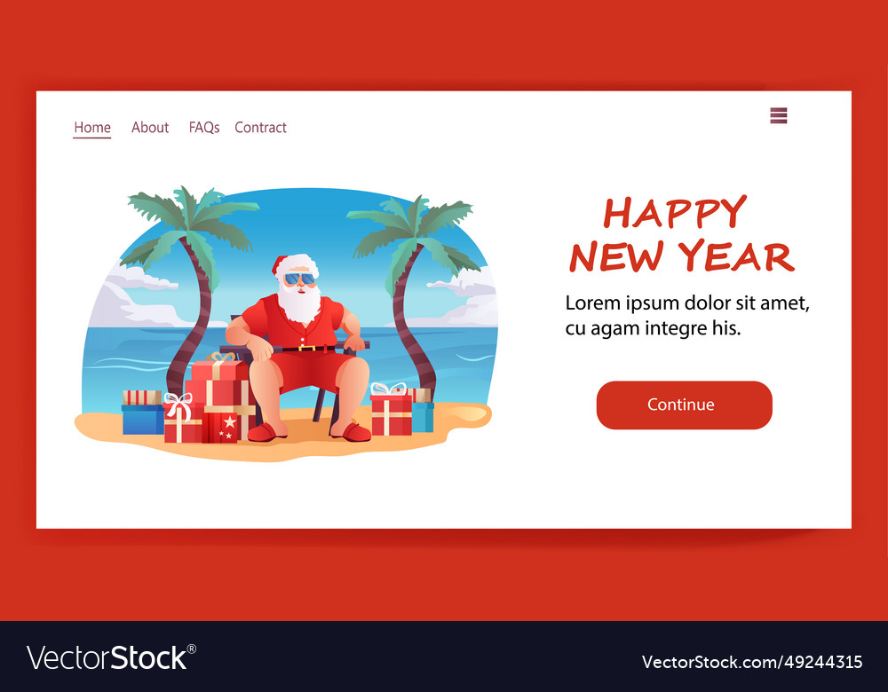 Santa claus in hat sitting armchair at tropical Vector Image