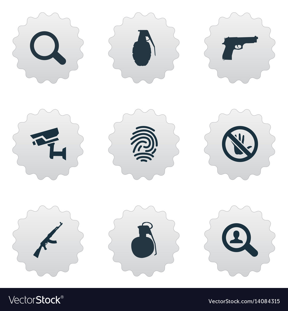 Set of simple crime icons