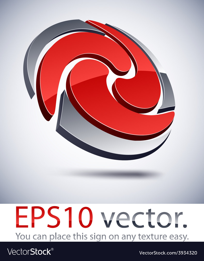 3d modern swirl logo icon royalty free vector image