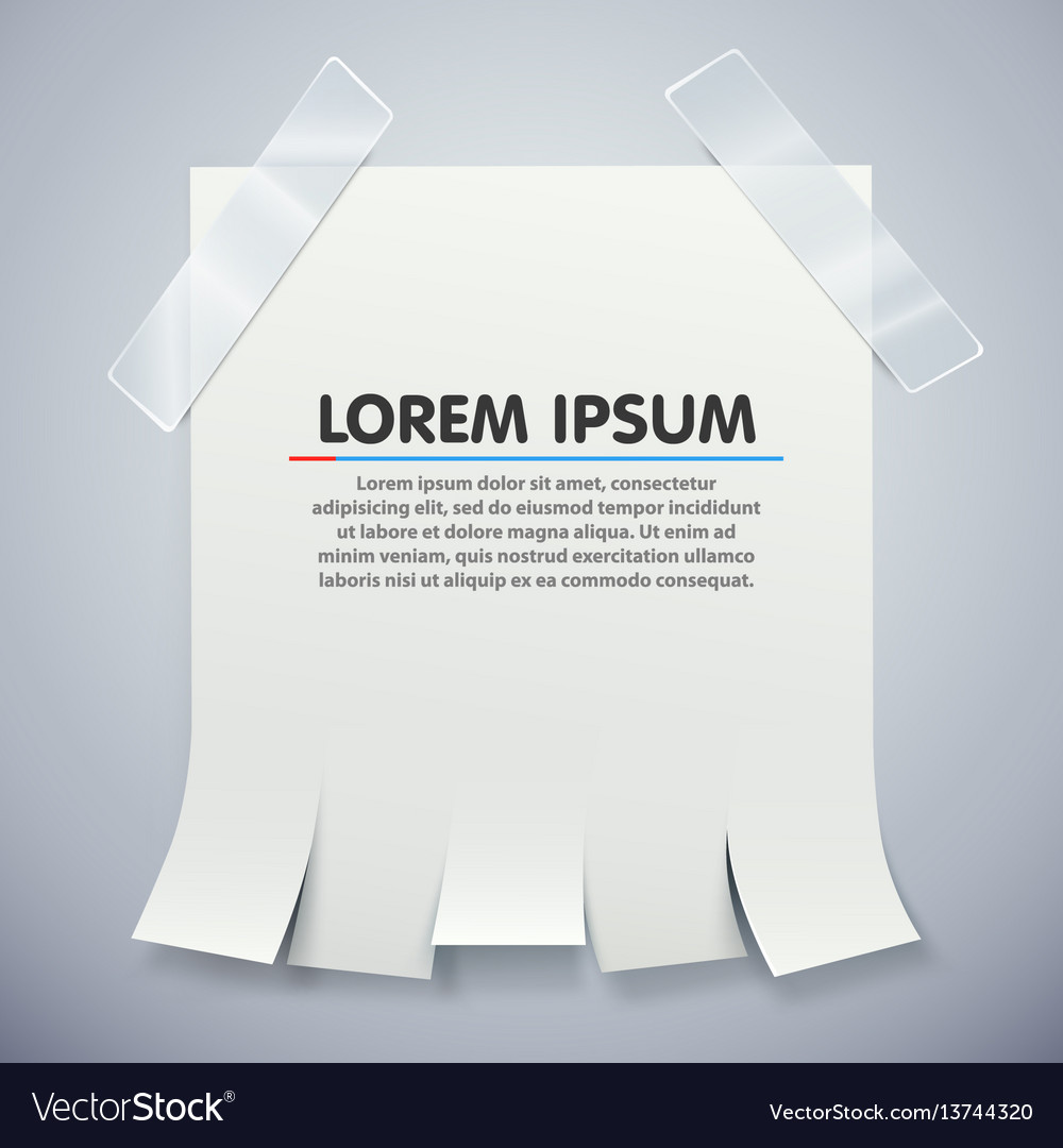 Blank advertisement with tear off tabs Royalty Free Vector Pertaining To Flyer With Tear Off Tabs Template