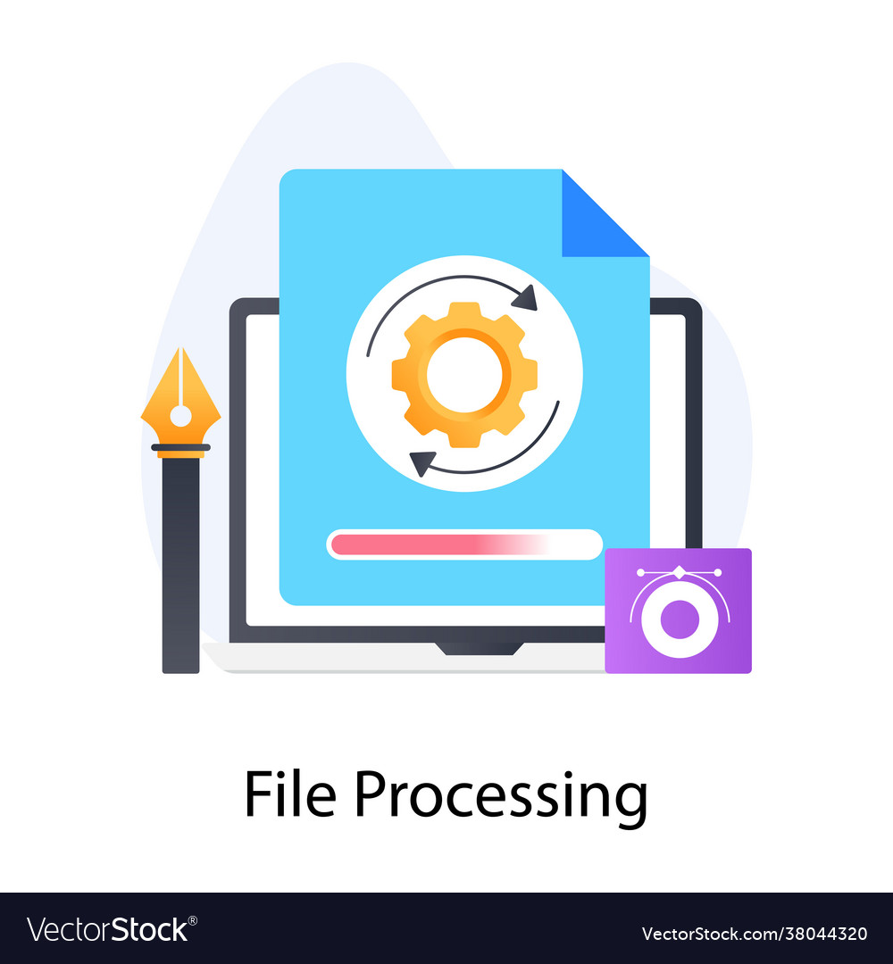 File processing Royalty Free Vector Image - VectorStock