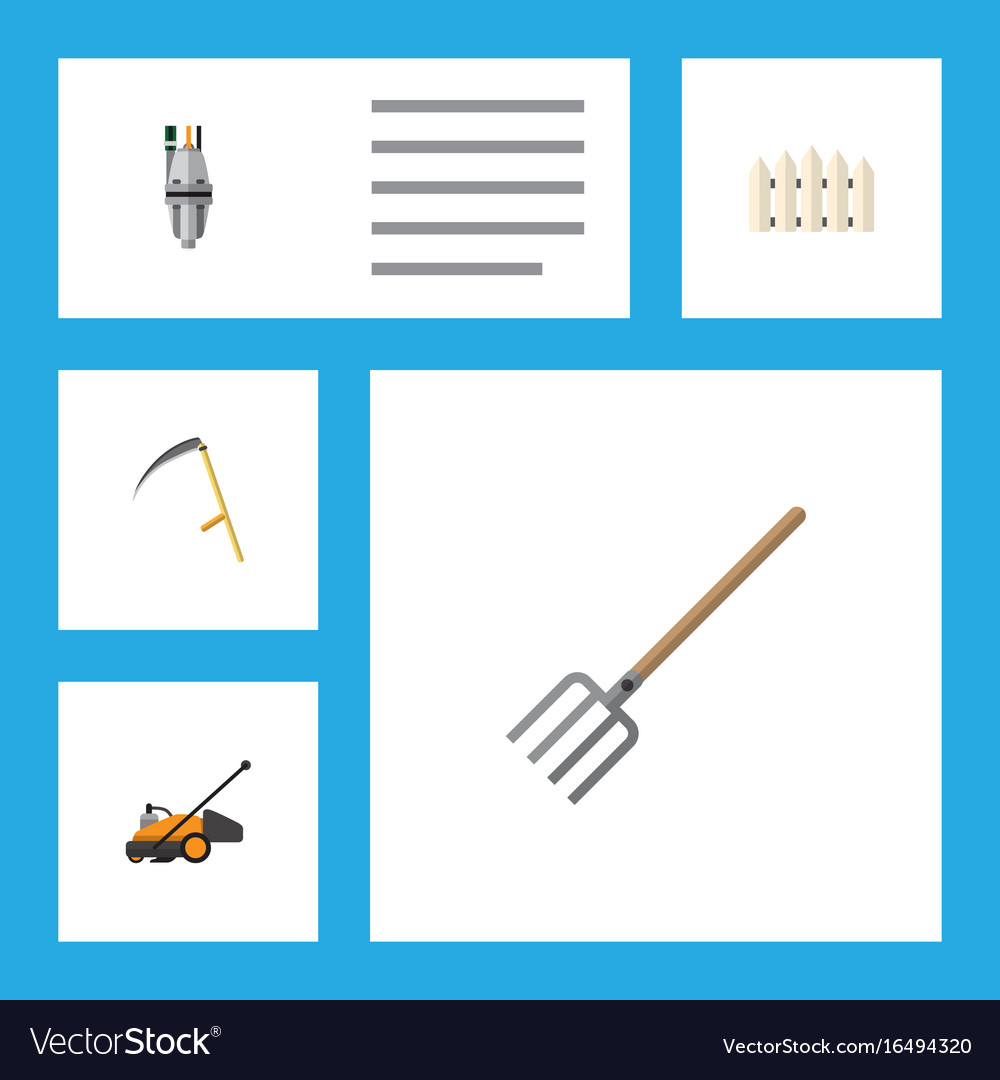 Flat icon dacha set of cutter hay fork wooden Vector Image