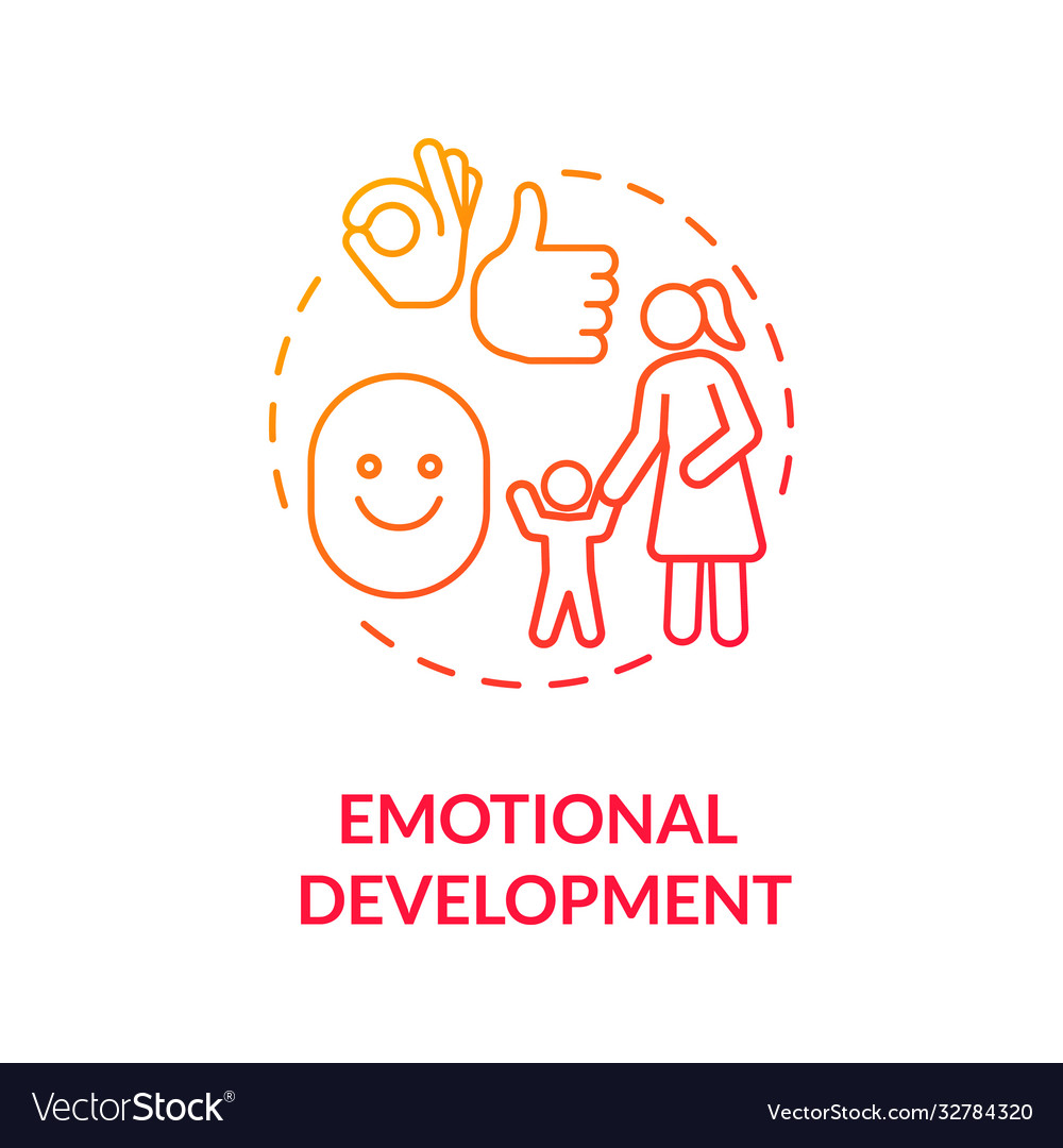 Kids emotional development concept icon Royalty Free Vector